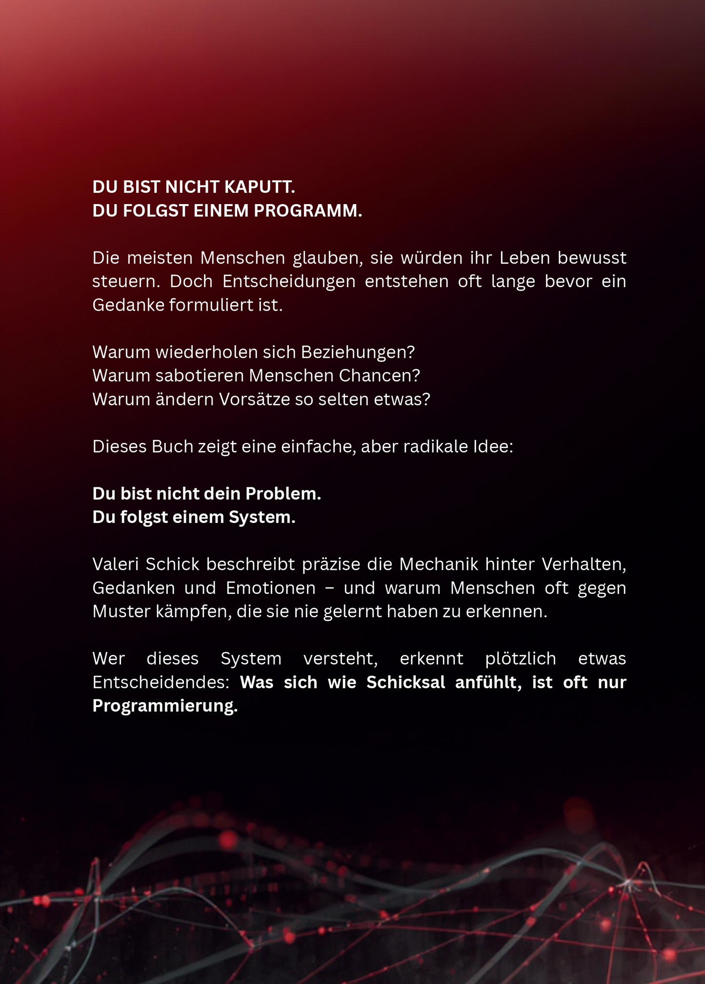 DU BIST NICHT KAPUTT – NUR FALSCH VERDRAHTET: Warum du tust, was du tust – und wie du aufhörst, es für dein Schicksal zu halten