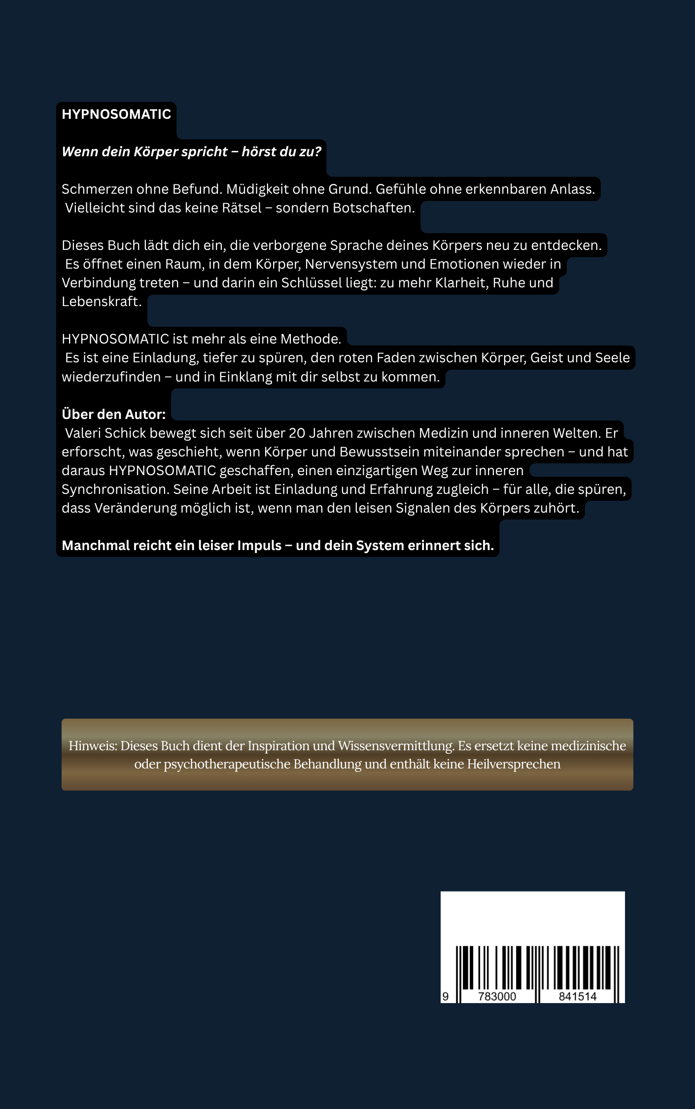 Hypnosomatic - das Buch